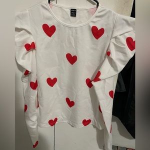 Shein puff sleeve heart print